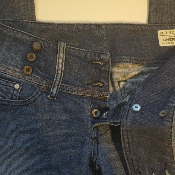 Diesel Cherock Medium Wash Low Rise Boot Cut Jeans - Picture 5 of 6